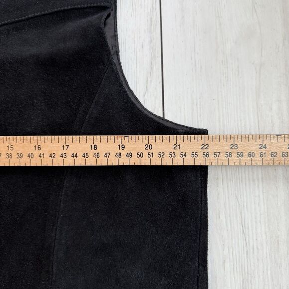 Scully Vest Mens Large Black Leather Suede Snap Lined Western Wear Cowboy Biker - Picture 10 of 11